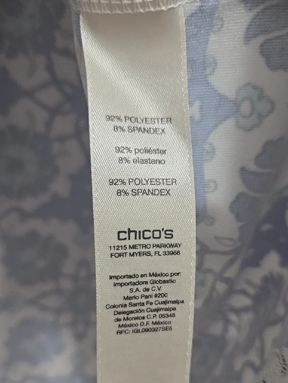 Chico's Weekends Knit Floral Polo Top - Picture 3 of 5